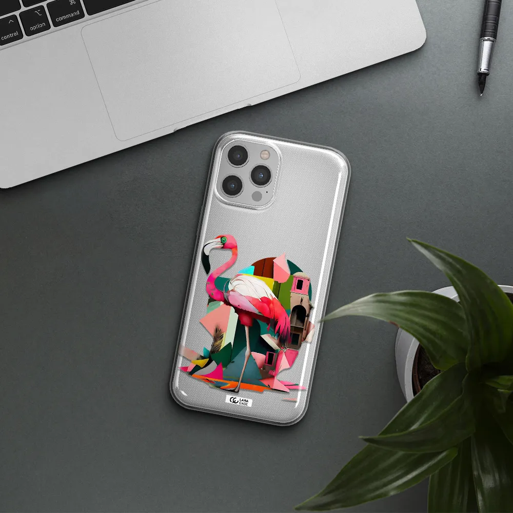 Flamingo Collage Apple iPhone 12 pro Clear TPU Case