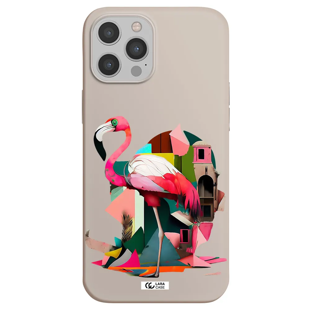 Flamingo Collage Apple iPhone 12 pro Silicone Stone Case