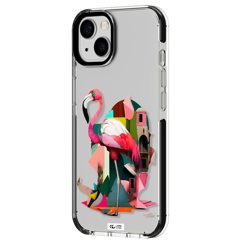 Flamingo Collage Apple iPhone 13 impact black border Case