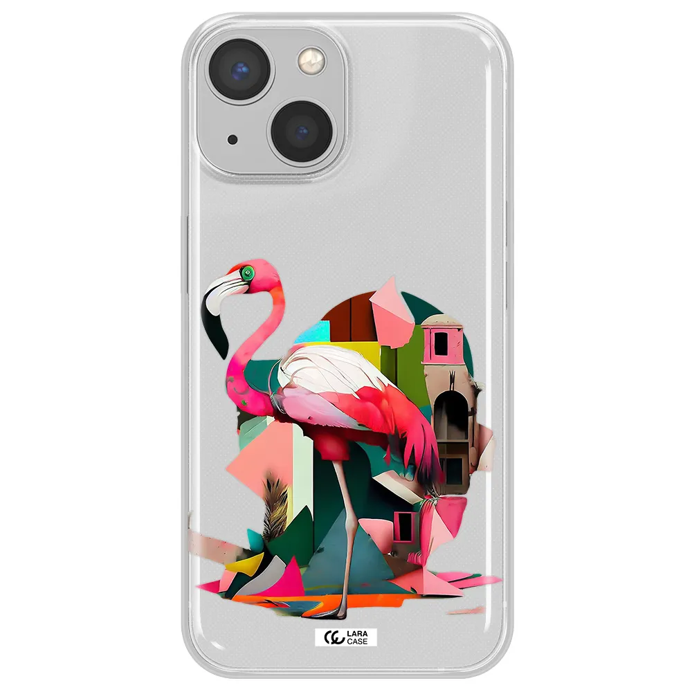 Flamingo Collage Apple iPhone 13 mini Clear TPU Case