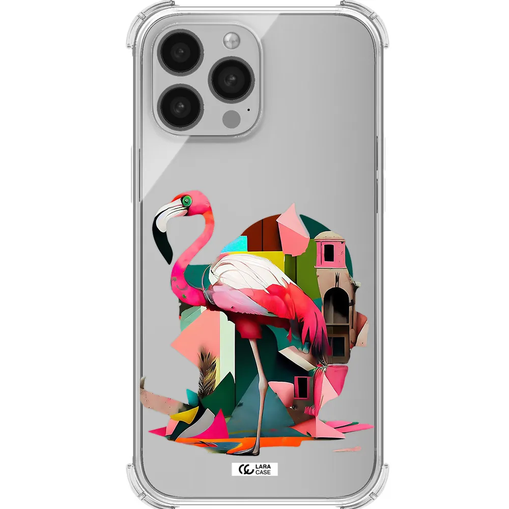 Flamingo Collage Apple iPhone 13 Pro Clear PC Case