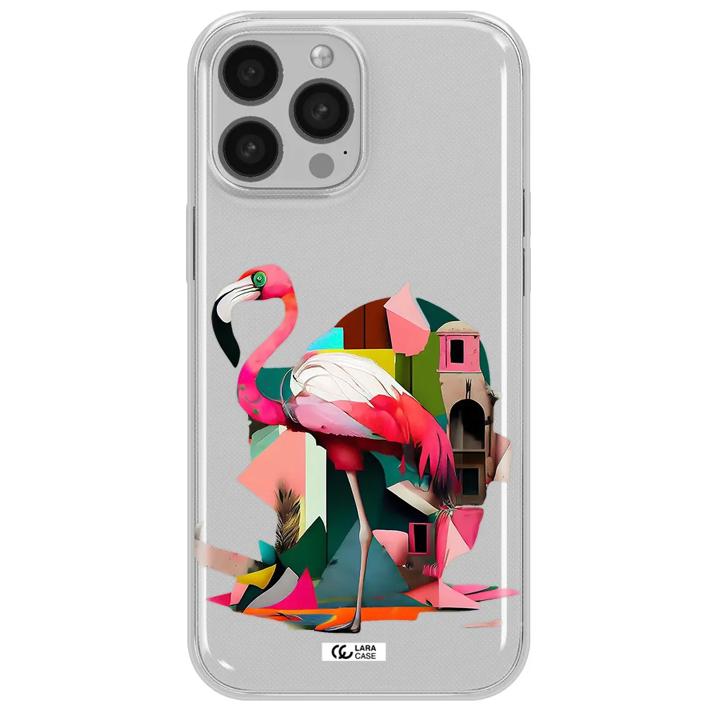 Flamingo Collage Apple iPhone 13 Pro Clear TPU Case