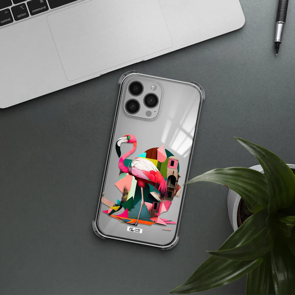 Flamingo Collage Apple iPhone 13 Pro Max Clear PC Case