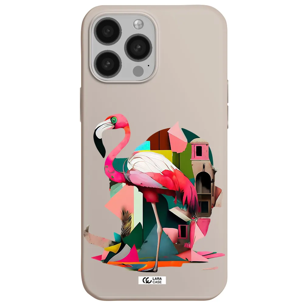 Flamingo Collage Apple iPhone 13 Pro Max Silicone Stone Case
