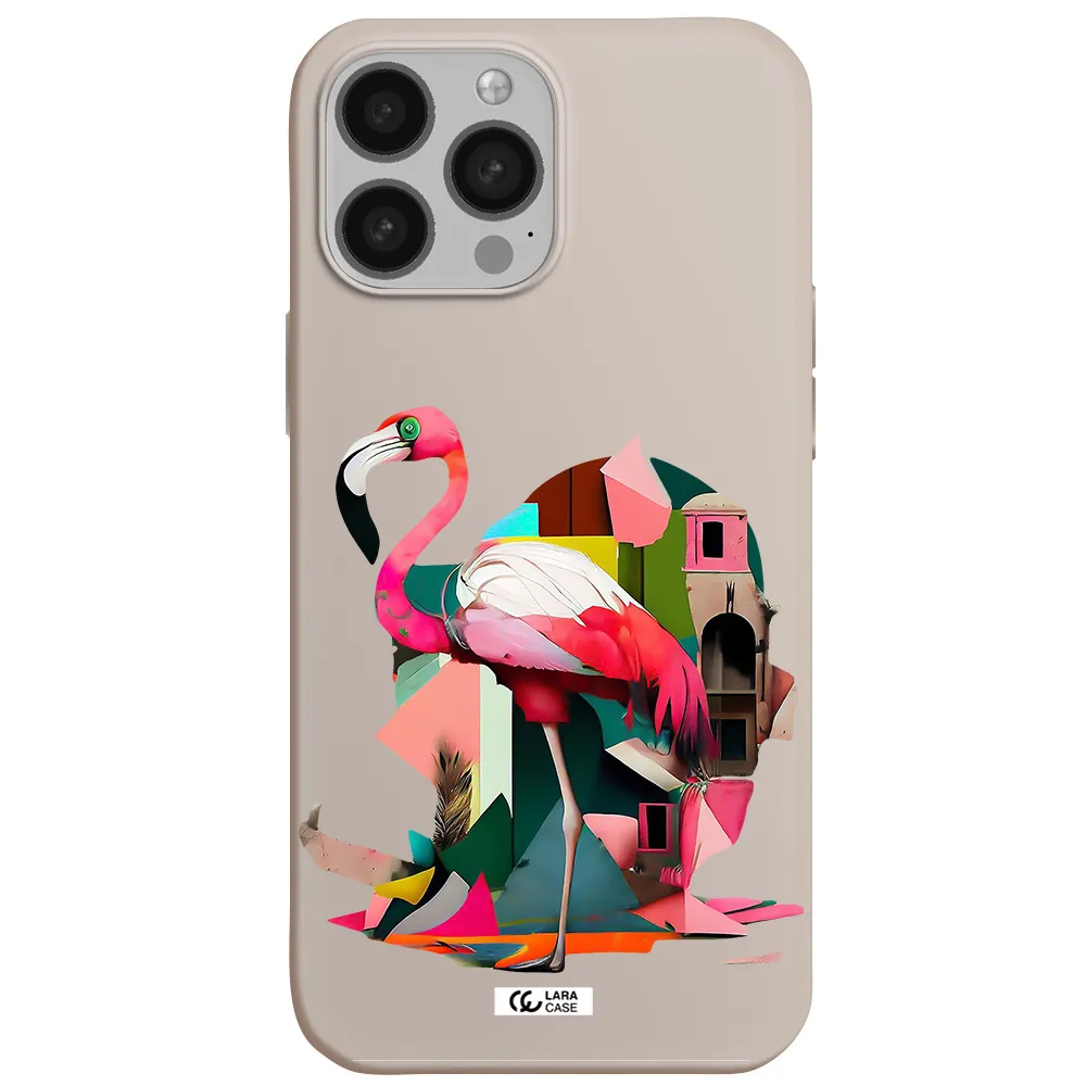 Flamingo Collage Apple iPhone 13 Pro Silicone Stone Case