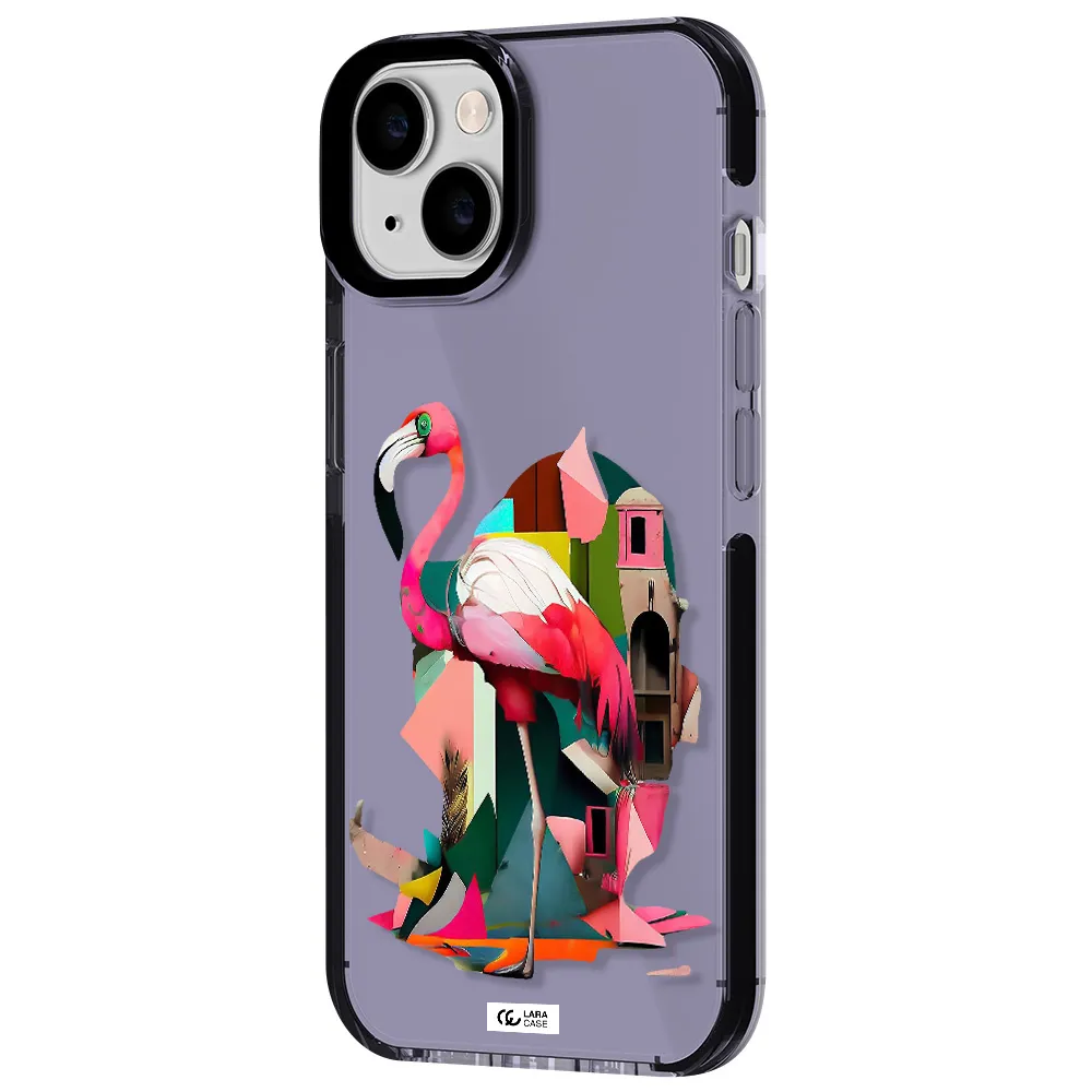 Flamingo Collage Apple iPhone 14 impact Lilac Case