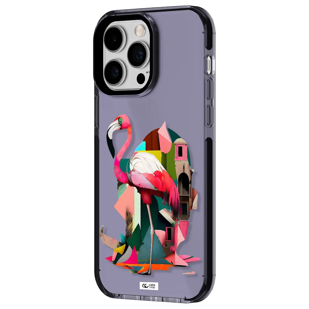 Flamingo Collage Apple iPhone 14 pro max impact Lilac Case