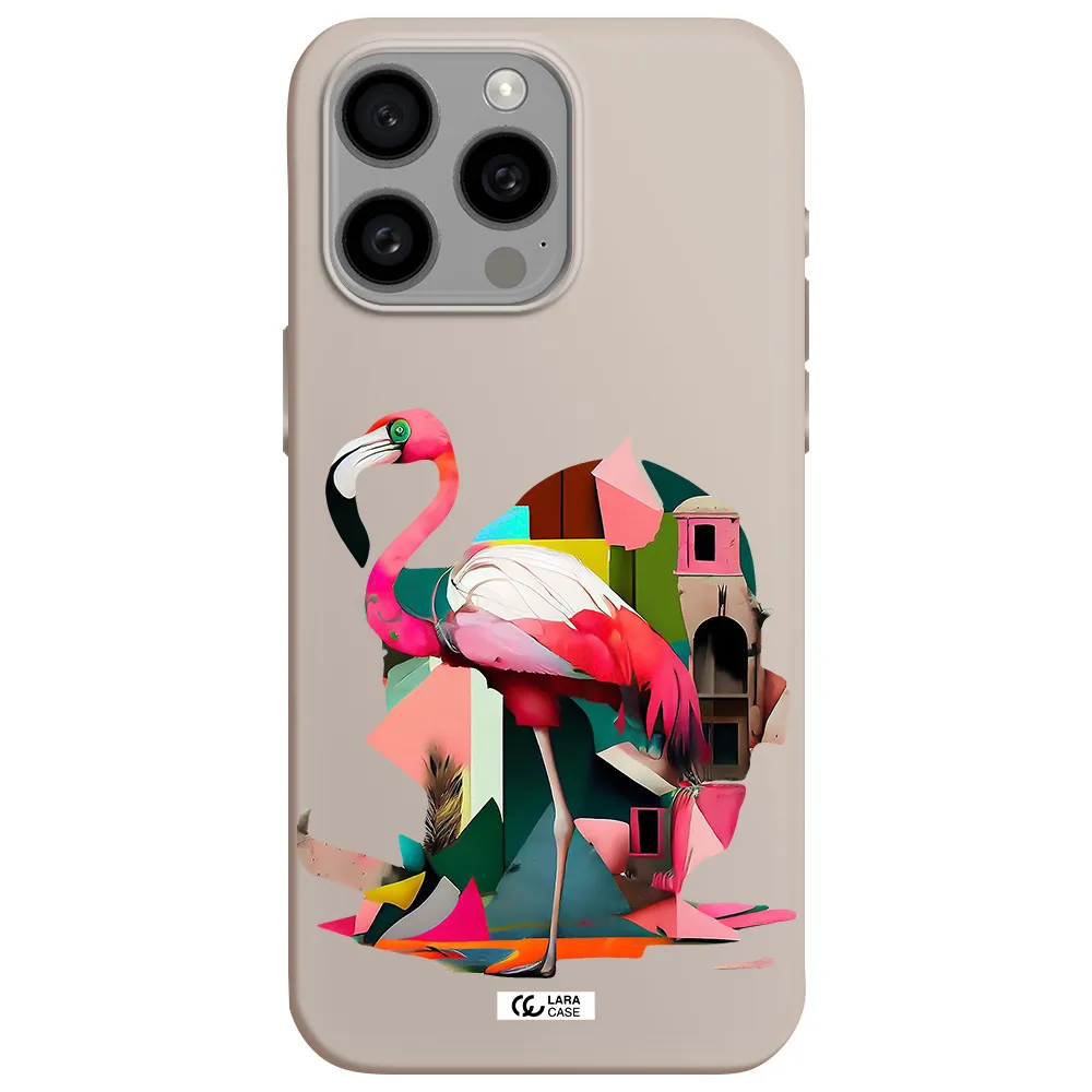 Flamingo Collage Apple Iphone 15 Pro max Silicone Stone Case