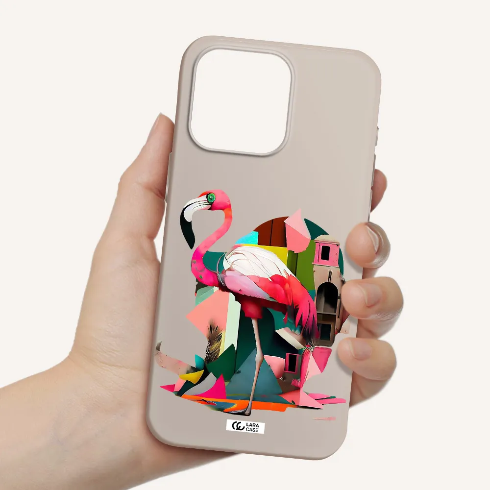 Flamingo Collage Apple Iphone 15 Pro max Silicone Stone Case