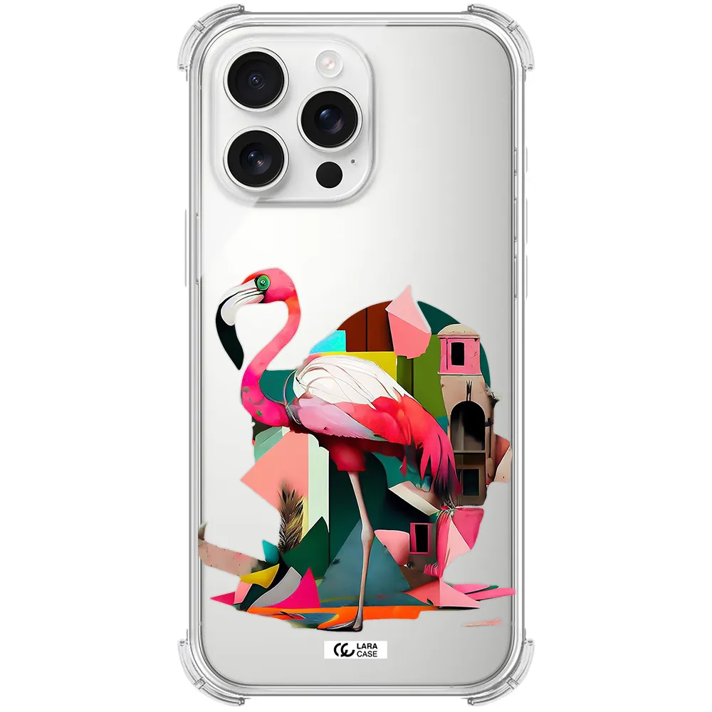 Flamingo Collage Apple Iphone 16 Pro Max Clear Pc Case