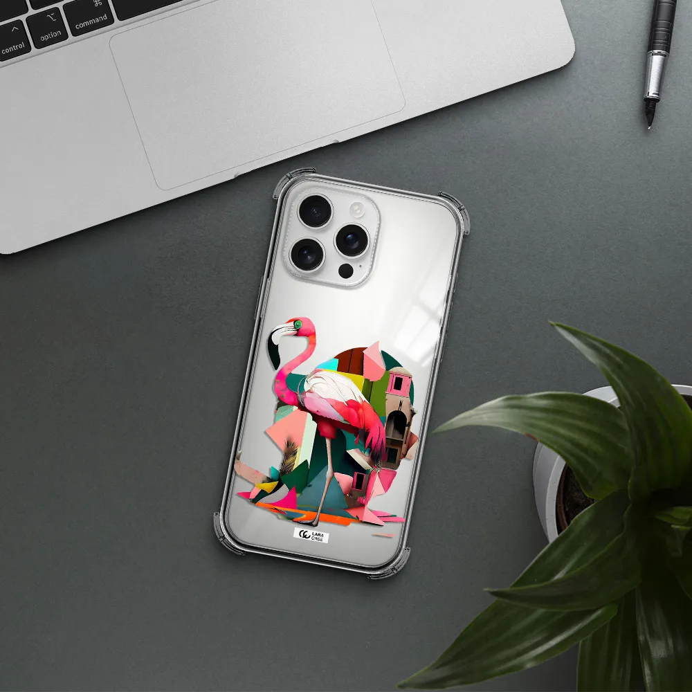 Flamingo Collage Apple Iphone 16 Pro Max Clear Pc Case