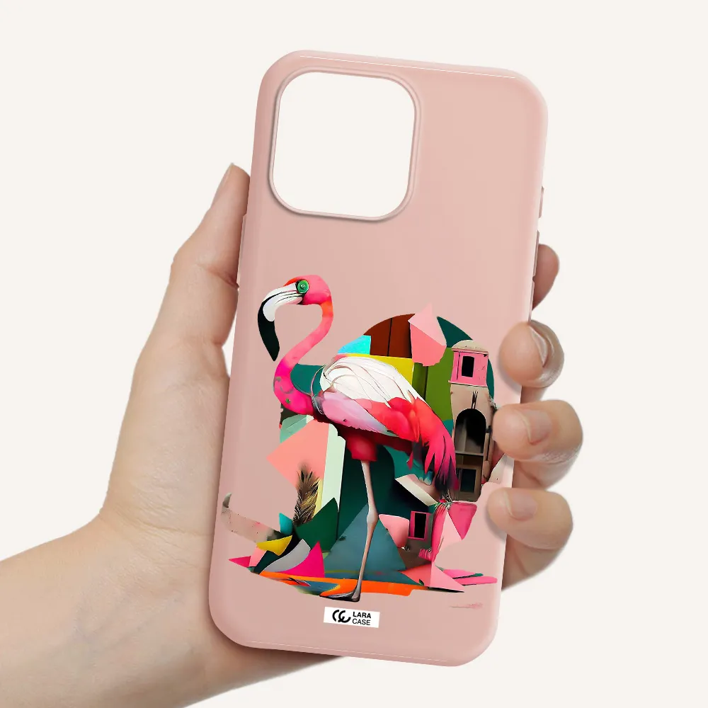 Flamingo Collage Apple Iphone 16 Pro Max Silicone Pastel Pink Case
