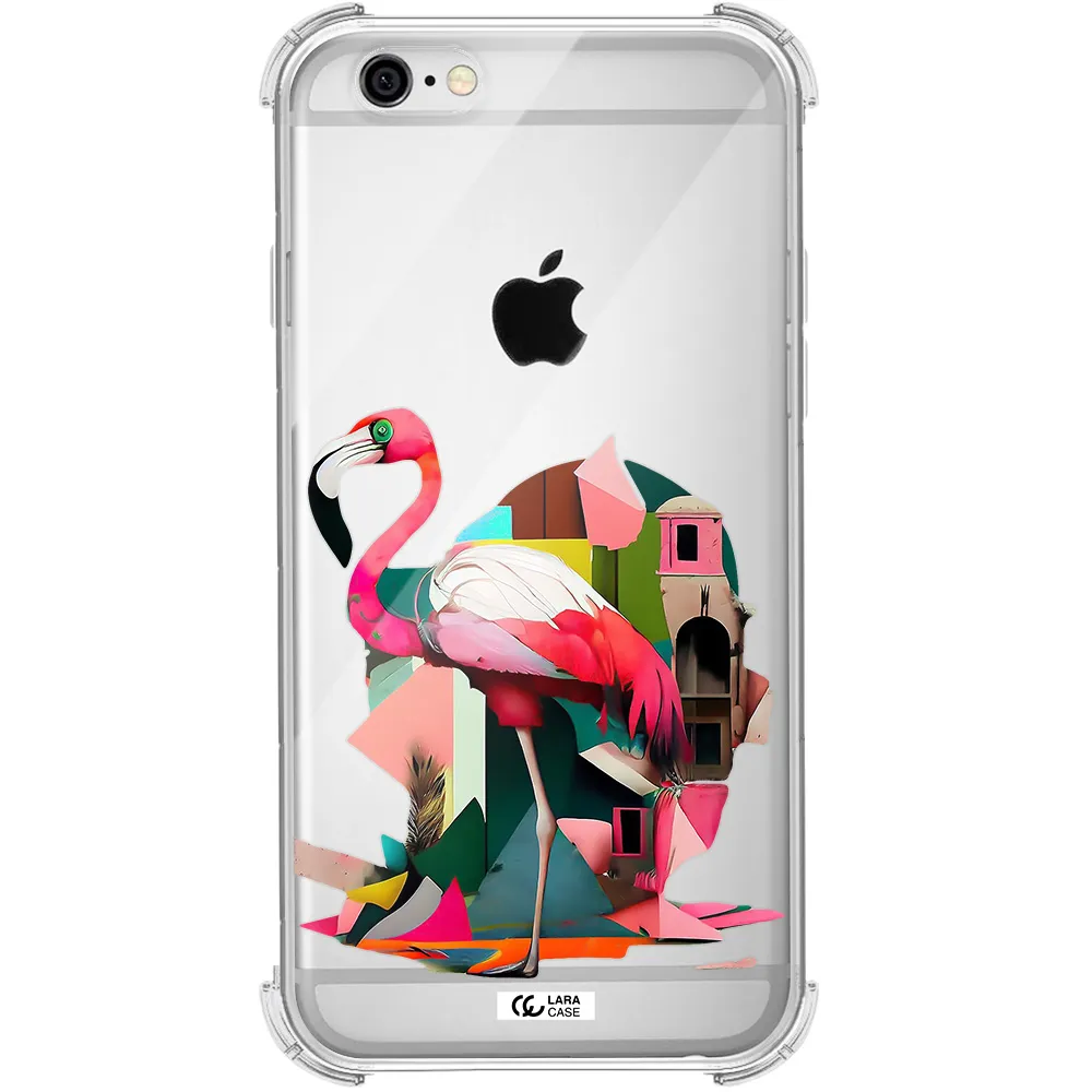 Flamingo Collage Apple iPhone 6 Clear PC Case