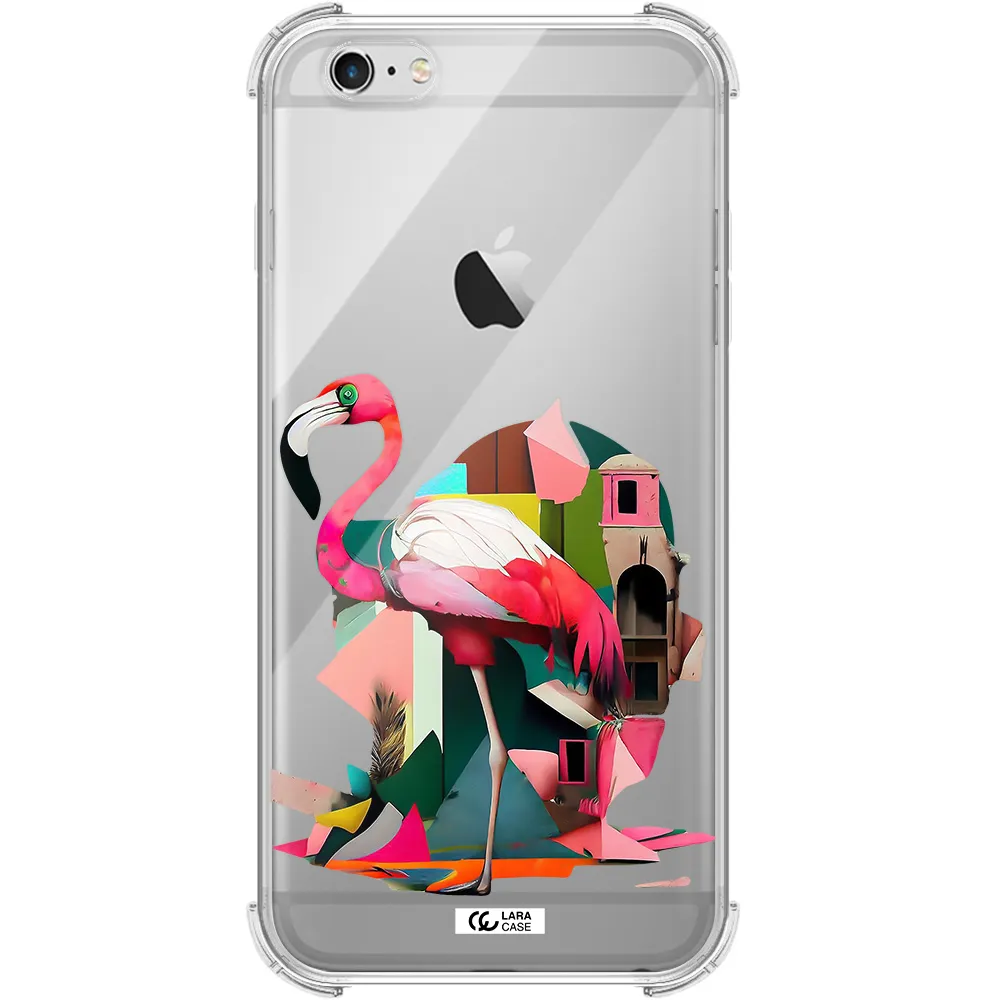 Flamingo Collage Apple iPhone 6 plus Clear PC Case
