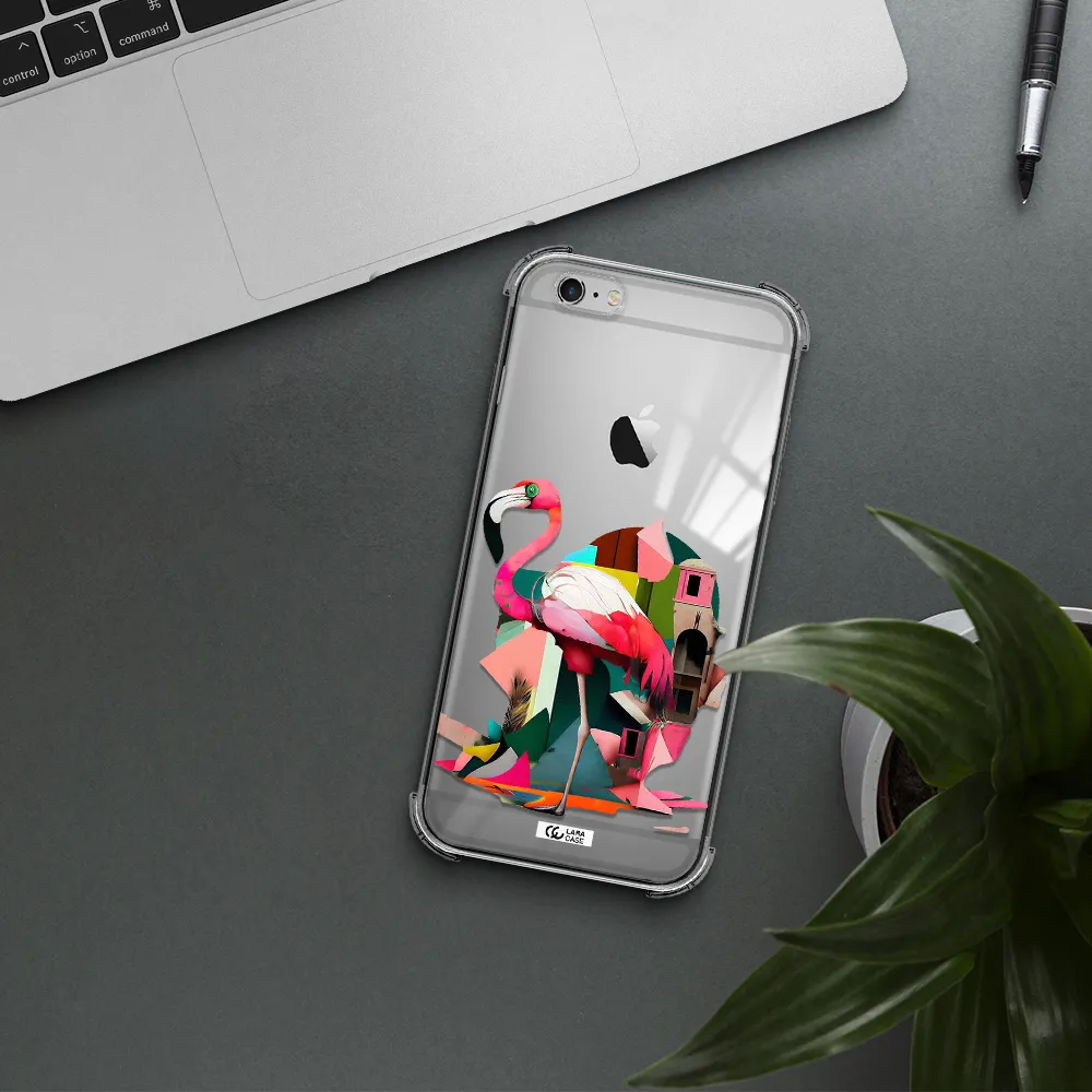 Flamingo Collage Apple iPhone 6 plus Clear PC Case