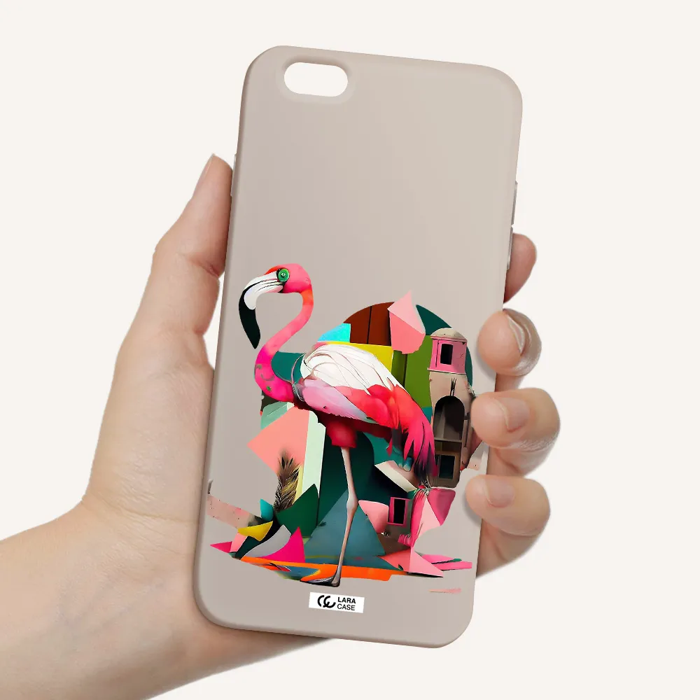 Flamingo Collage Apple iPhone 6 plus Silicone Stone Case