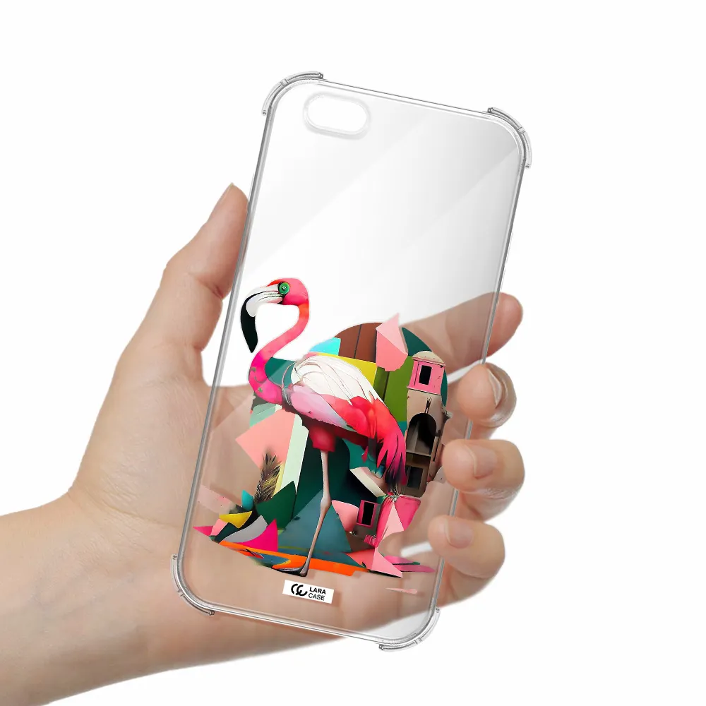Flamingo Collage Apple iPhone 6 s plus Clear PC Case