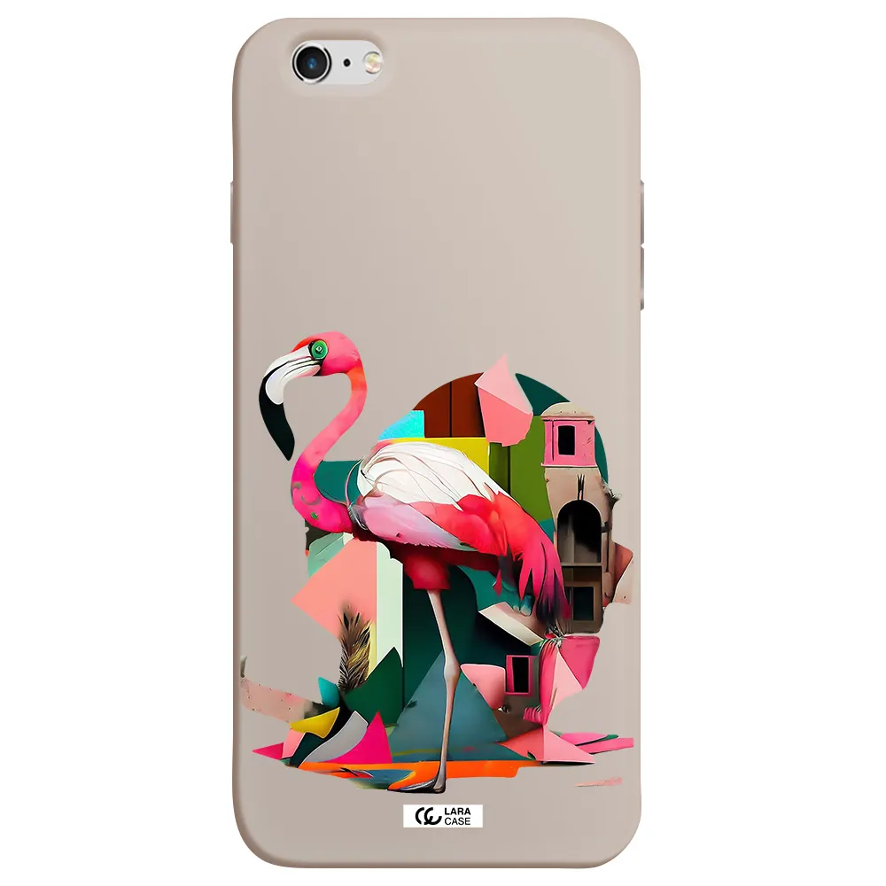 Flamingo Collage Apple iPhone 6 s plus Silicone Stone Case