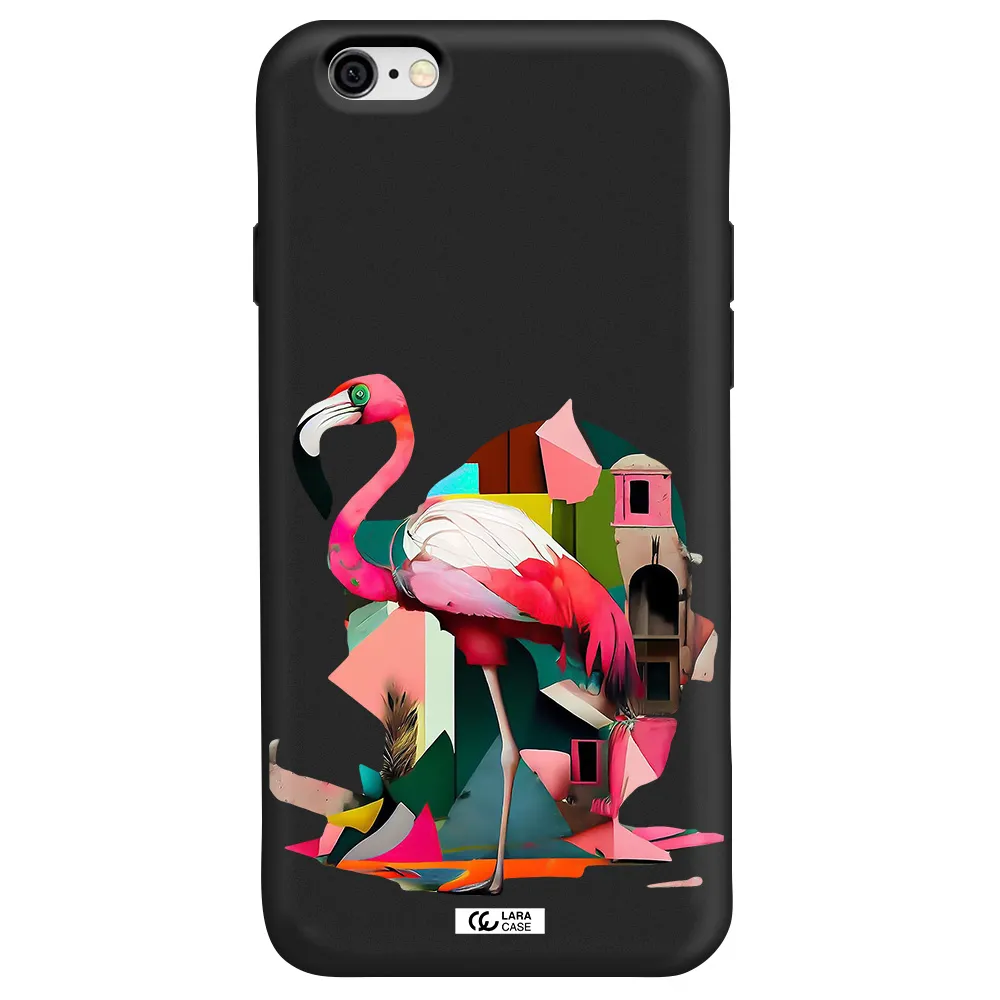 Flamingo Collage Apple iPhone 6 Silicone black Case
