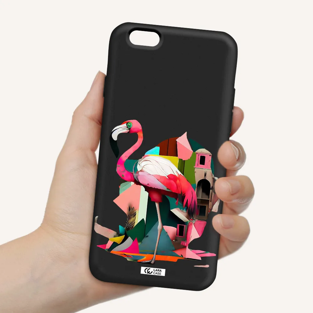 Flamingo Collage Apple iPhone 6 Silicone black Case