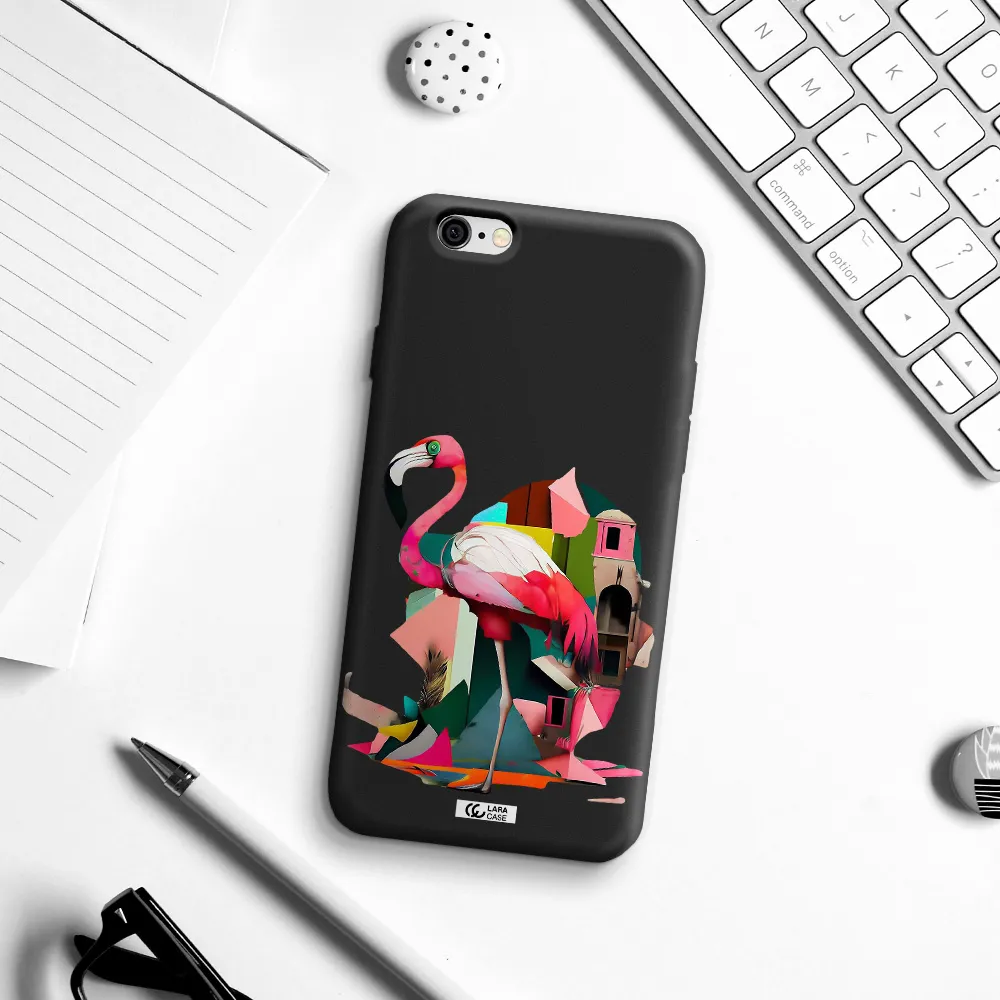 Flamingo Collage Apple iPhone 6 Silicone black Case