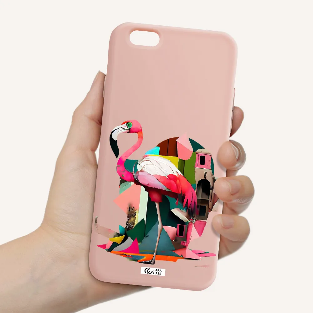 Flamingo Collage Apple iPhone 6 Silicone pastel pink Case