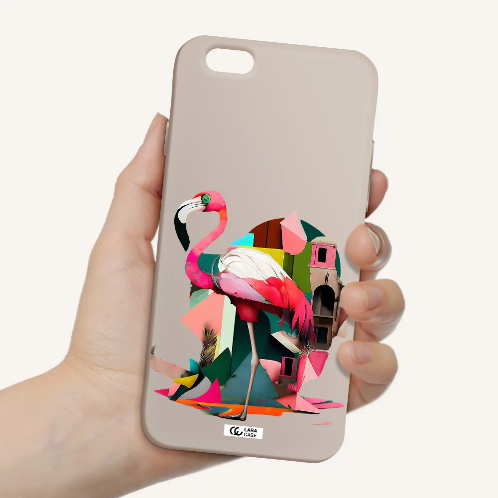 Flamingo Collage Apple iPhone 6 Silicone Stone Case