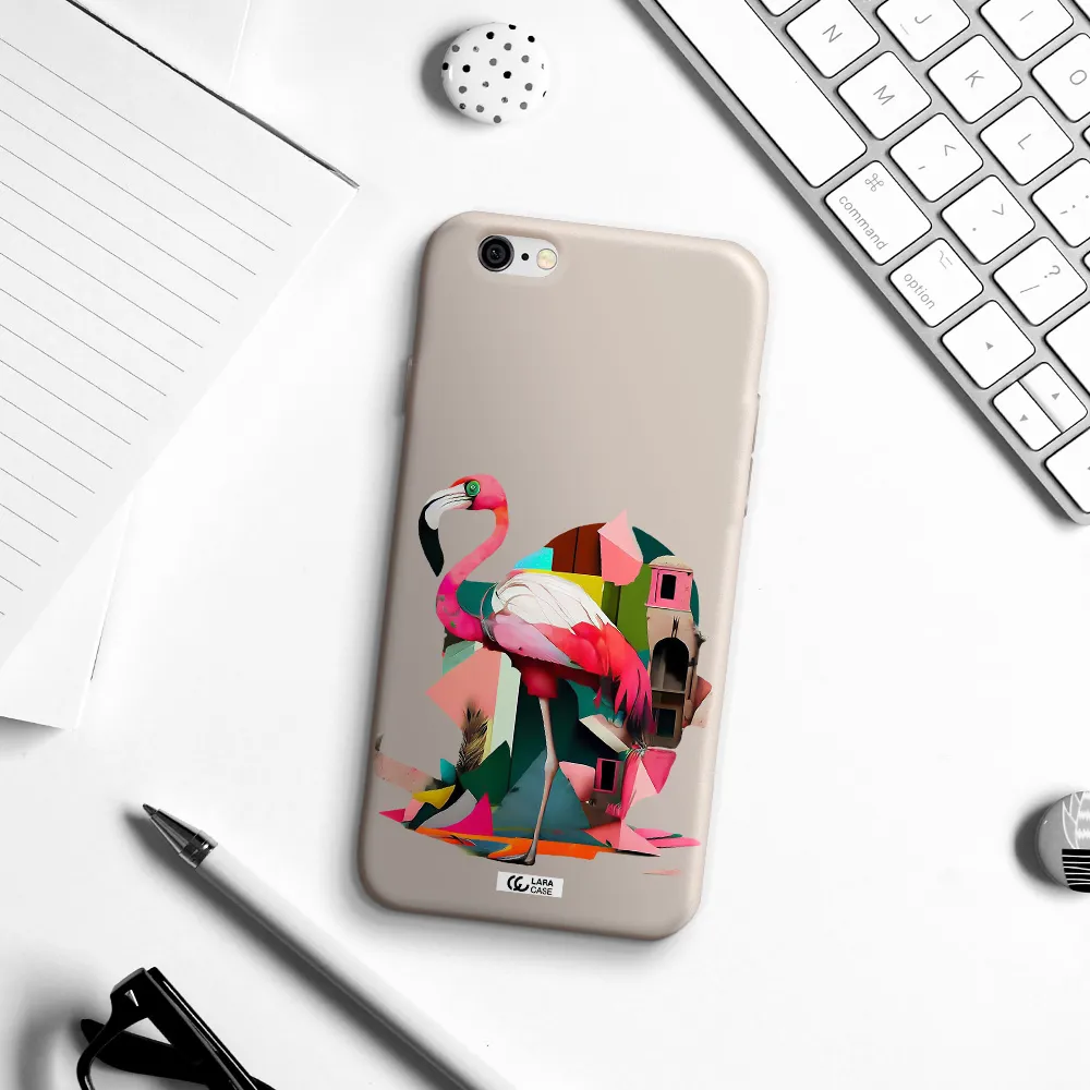 Flamingo Collage Apple iPhone 6 Silicone Stone Case
