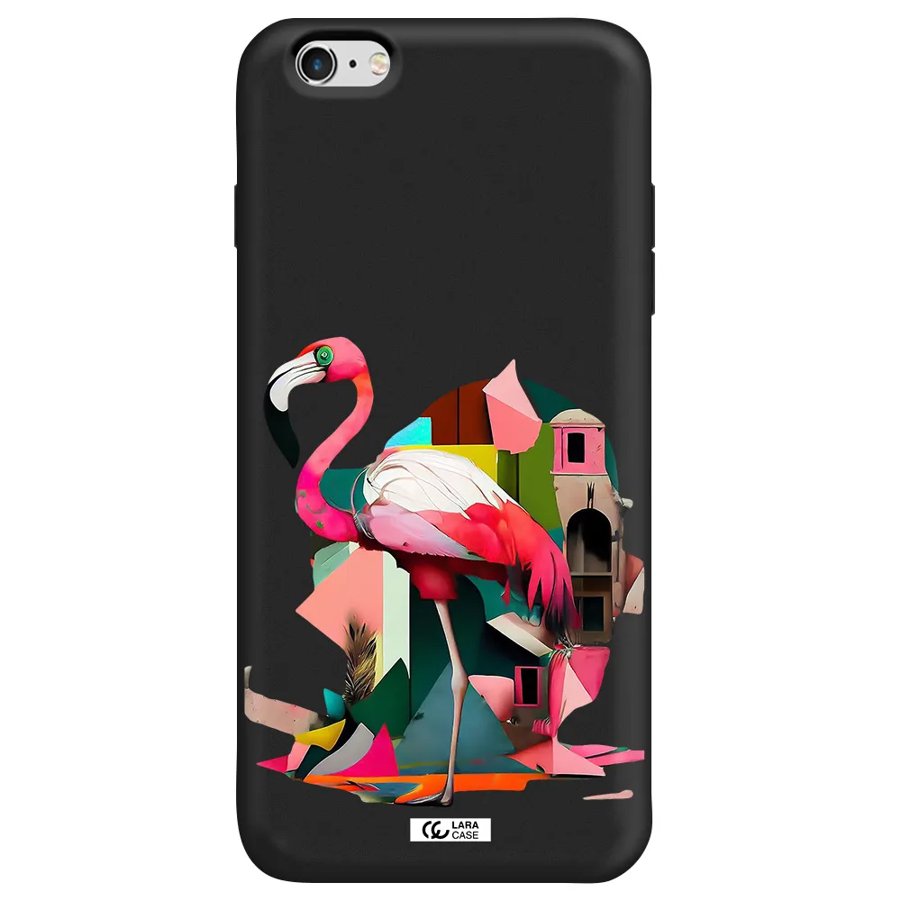 Flamingo Collage Apple iPhone 6S Silicone black Case