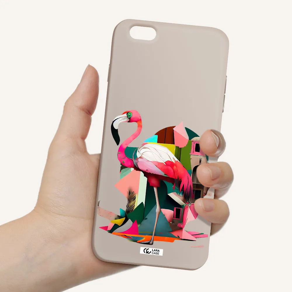 Flamingo Collage Apple iPhone 6S Silicone Stone Case