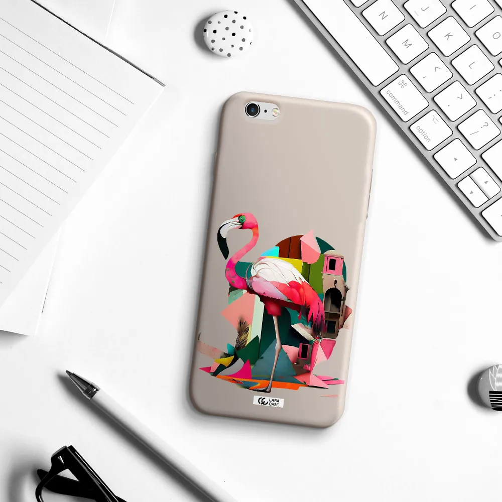 Flamingo Collage Apple iPhone 6S Silicone Stone Case