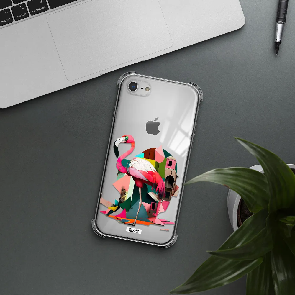 Flamingo Collage Apple iPhone 7 Clear PC Case