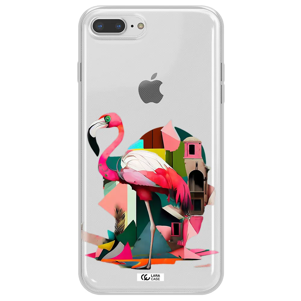 Flamingo Collage Apple iPhone 7 plus Clear TPU Case