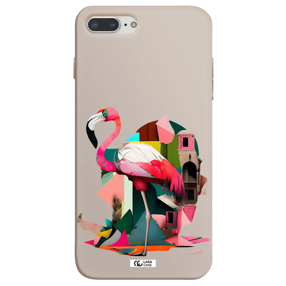 Flamingo Collage Apple iPhone 8 plus Silicone Stone Case