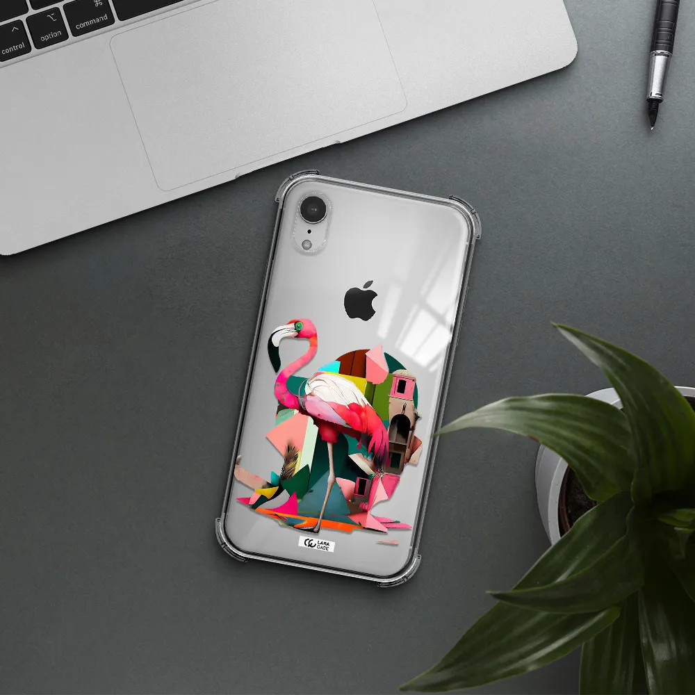 Flamingo Collage Apple iPhone XR Clear PC Case