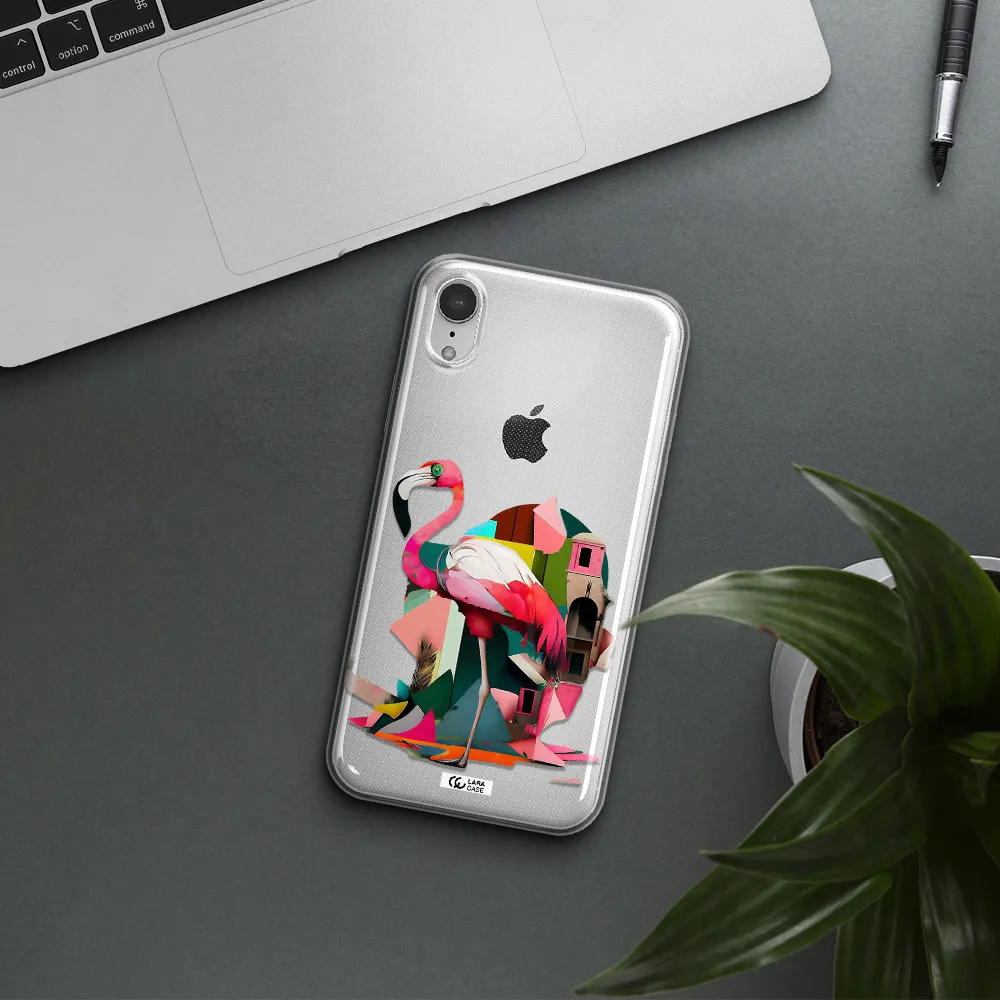 Flamingo Collage Apple iPhone XR Clear TPU Case