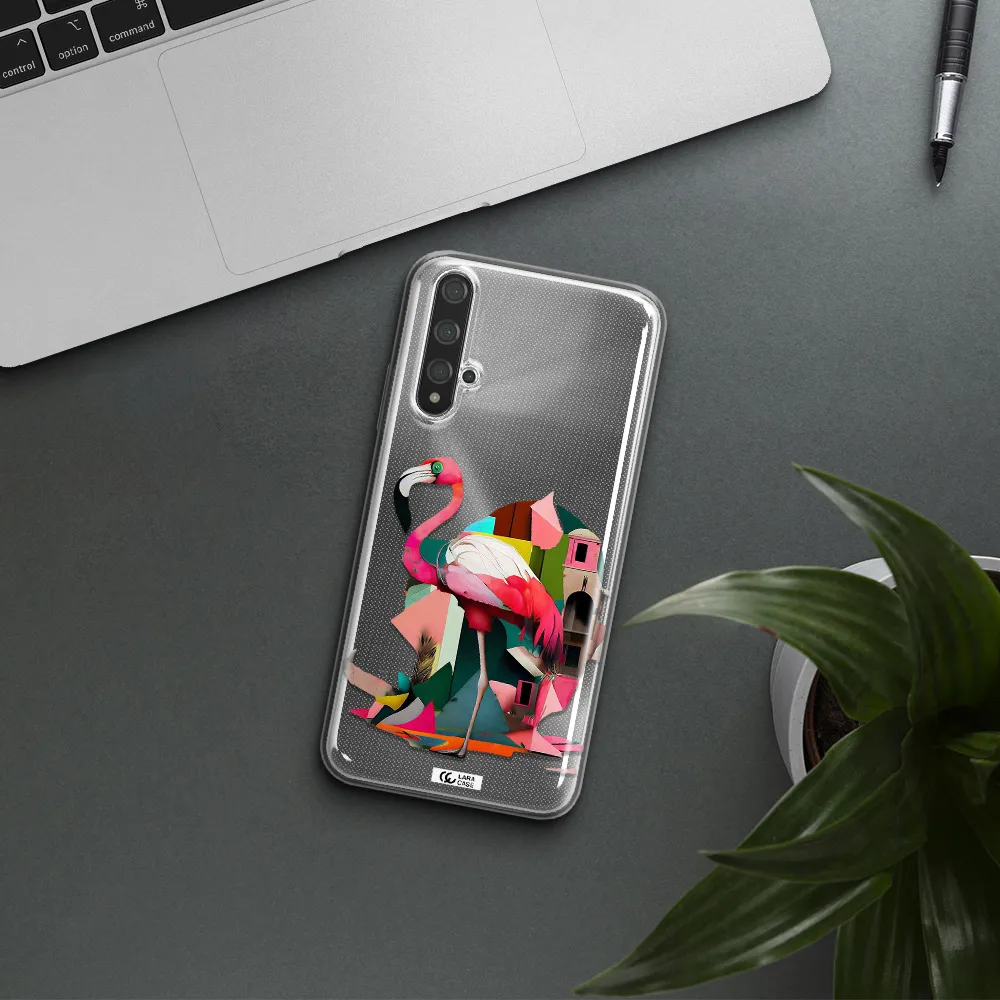 Flamingo Collage Huawei Nova 5t Clear TPU Case