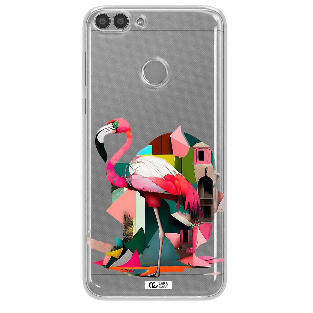 Flamingo Collage Huawei P Smart 2017 Clear TPU Case