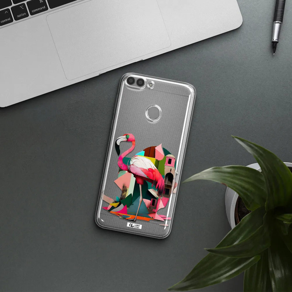 Flamingo Collage Huawei P Smart 2017 Clear TPU Case