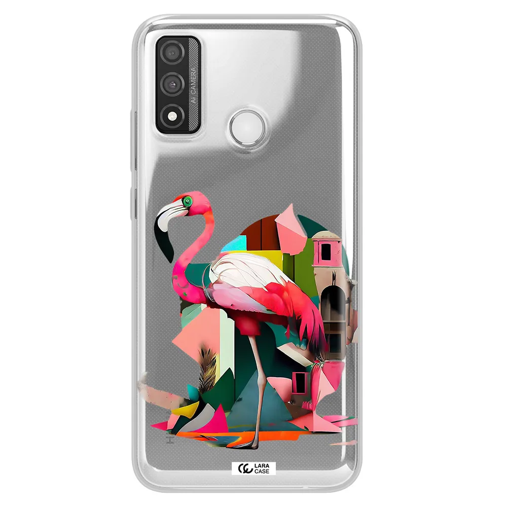 Flamingo Collage Huawei P Smart 2020 Clear TPU Case