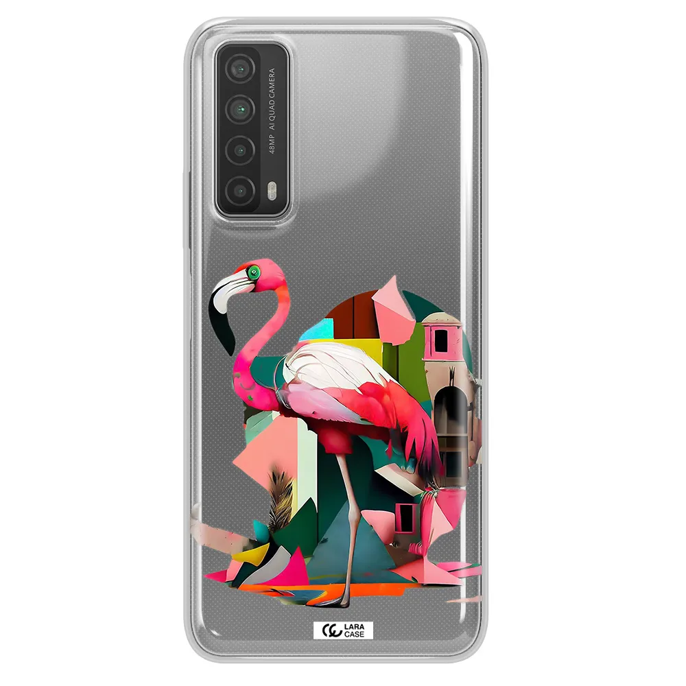 Flamingo Collage Huawei P Smart 2021 Clear TPU Case