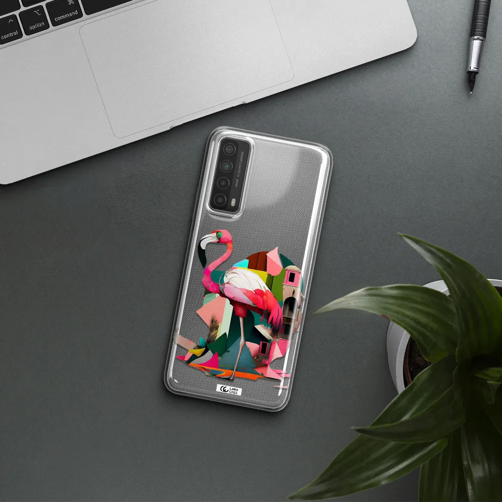 Flamingo Collage Huawei P Smart 2021 Clear TPU Case