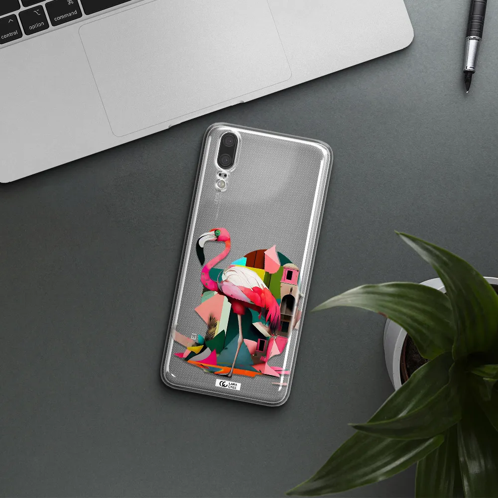 Flamingo Collage Huawei P20 Clear TPU Case
