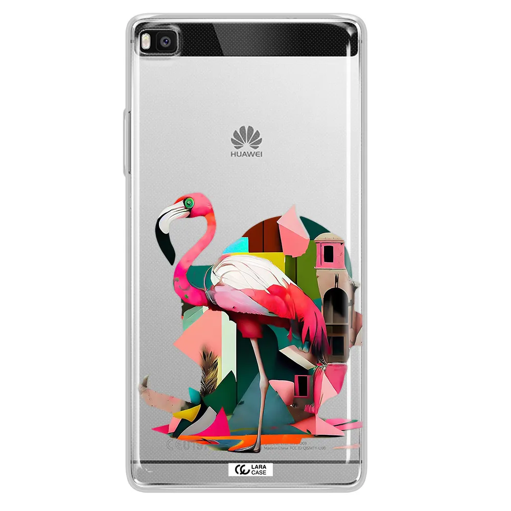 Flamingo Collage Huawei P8 Clear TPU Case