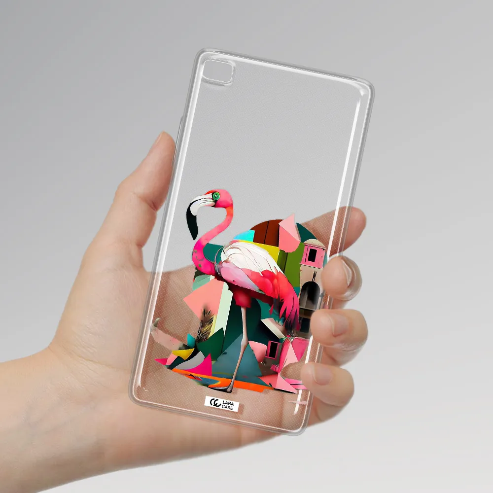 Flamingo Collage Huawei P8 Clear TPU Case