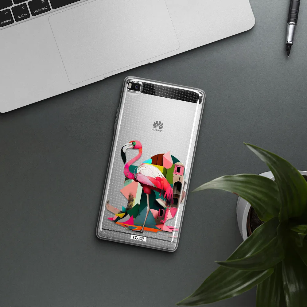 Flamingo Collage Huawei P8 Clear TPU Case