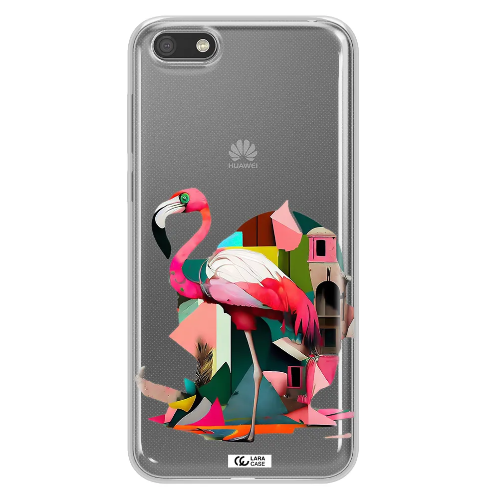 Flamingo Collage Huawei Y5 2018 Clear TPU Case