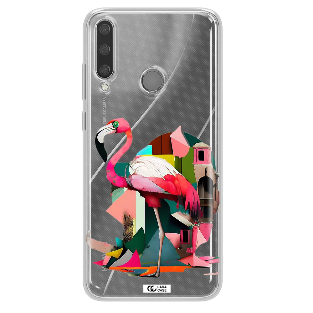 Flamingo Collage Huawei Y6P Clear TPU Case