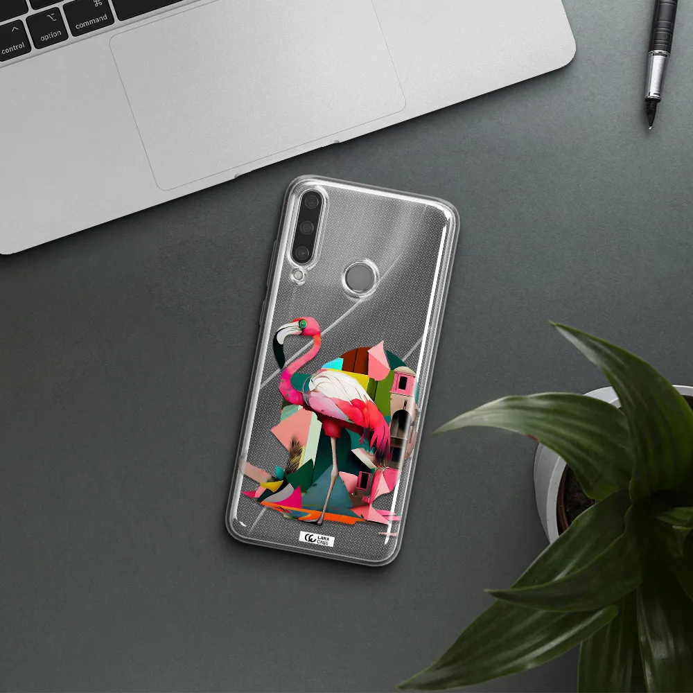 Flamingo Collage Huawei Y6P Clear TPU Case