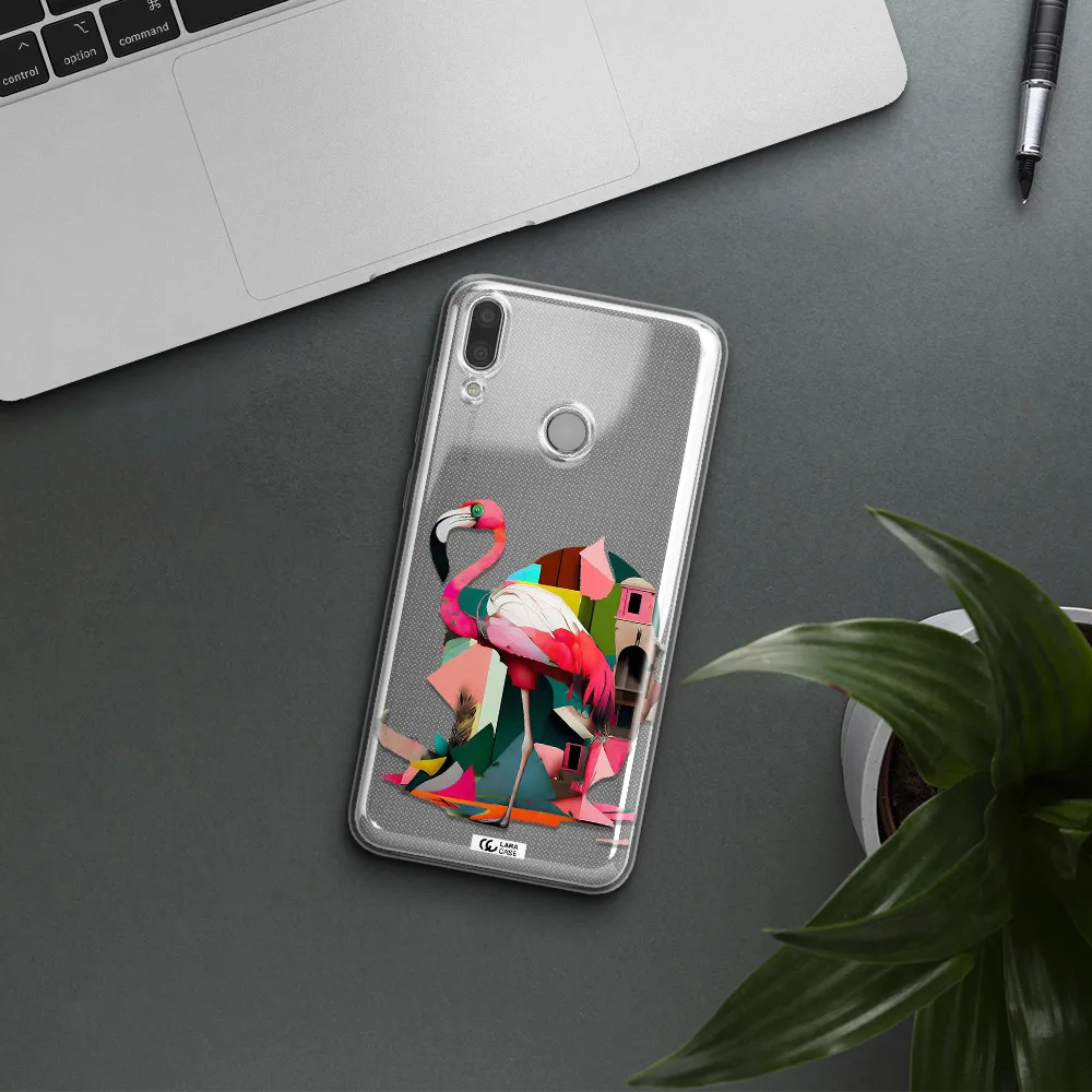 Flamingo Collage Huawei Y9 2019 Clear TPU Case